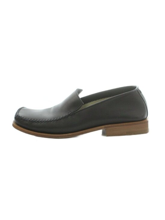 Louis Vuitton Square Toe Loafers Leather Stitch 6 Black